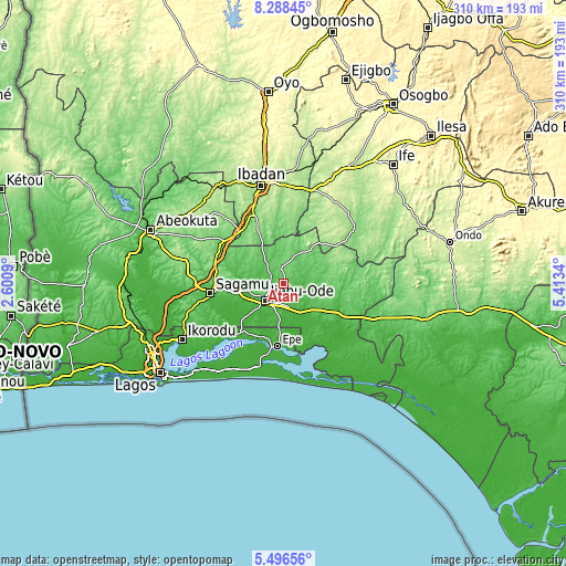 Topographic map of Atan