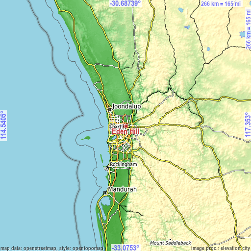 Topographic map of Eden Hill