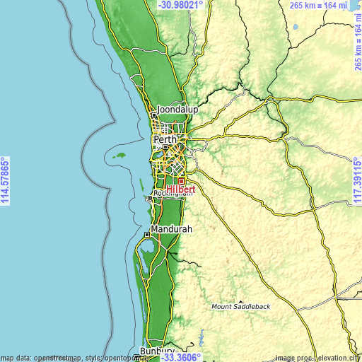 Topographic map of Hilbert