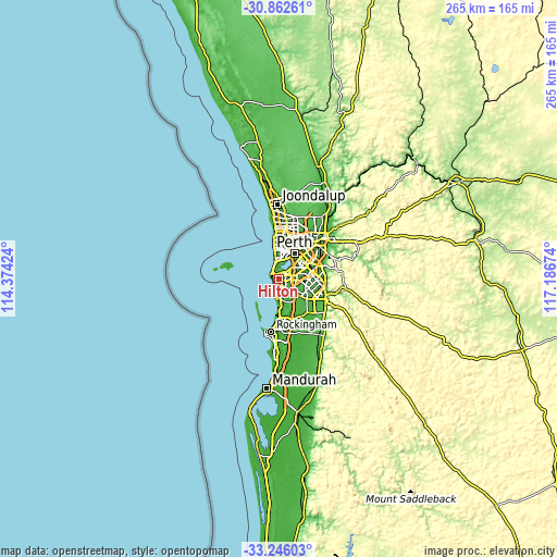 Topographic map of Hilton