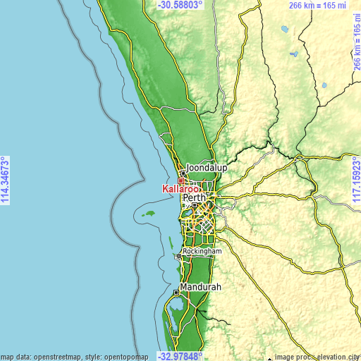 Topographic map of Kallaroo