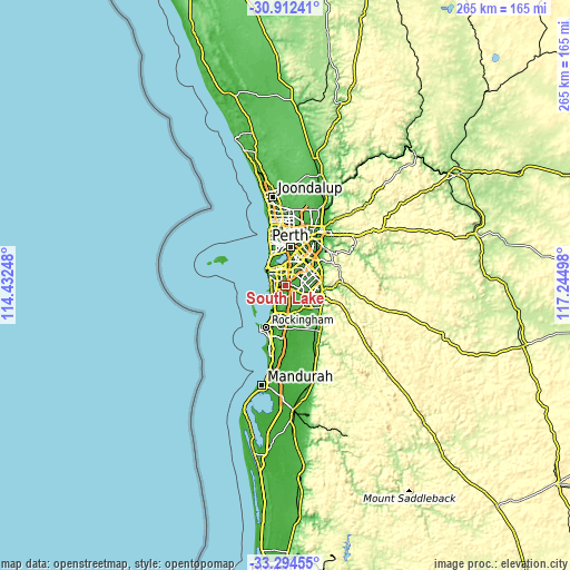 Topographic map of South Lake