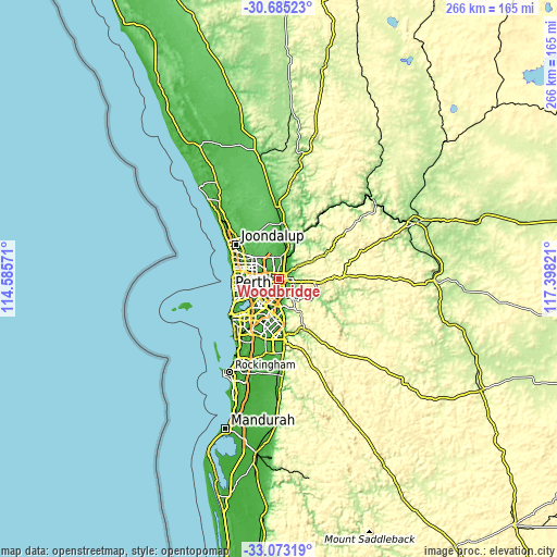 Topographic map of Woodbridge