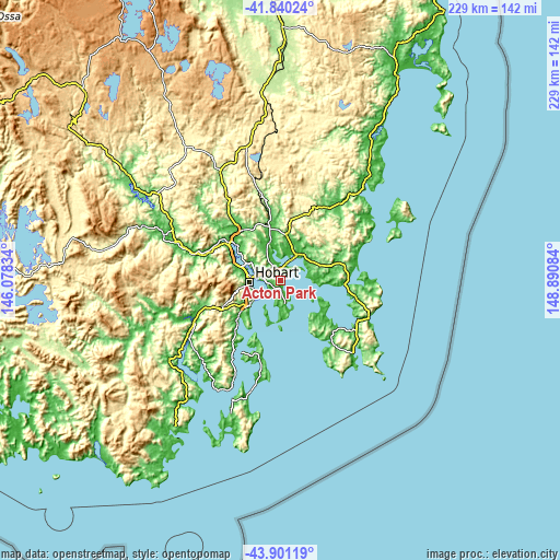 Topographic map of Acton Park