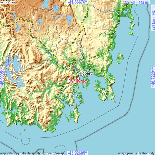 Topographic map of Dynnyrne