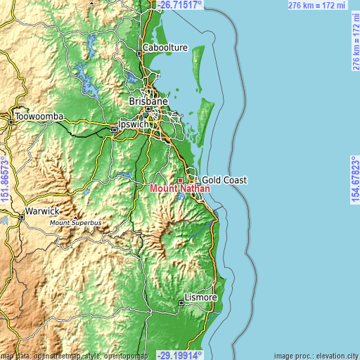 Topographic map of Mount Nathan