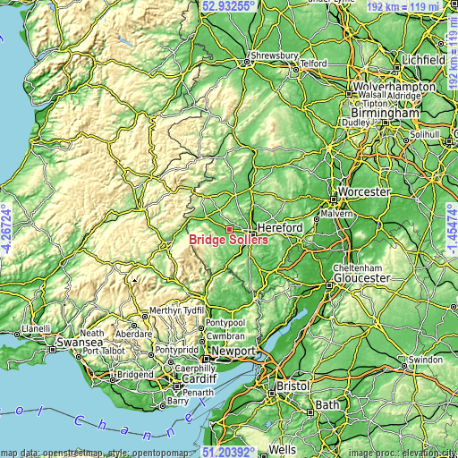 Topographic map of Bridge Sollers