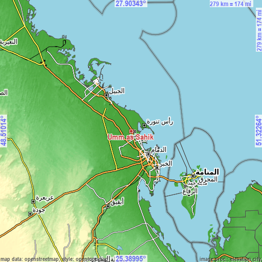 Topographic map of Umm as Sāhik