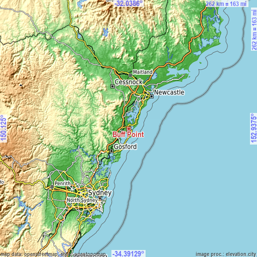 Topographic map of Buff Point