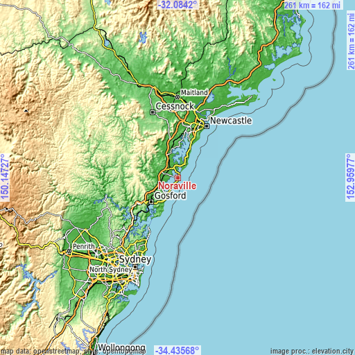 Topographic map of Noraville