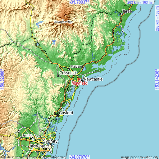 Topographic map of Mayfield