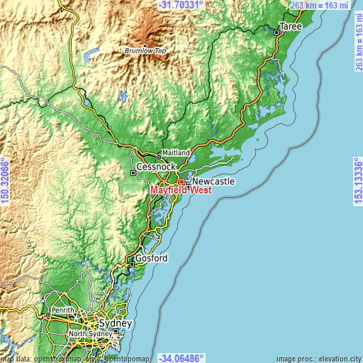 Topographic map of Mayfield West