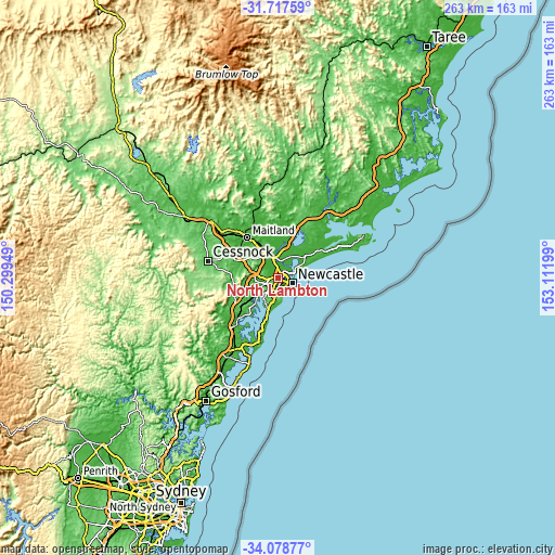 Topographic map of North Lambton