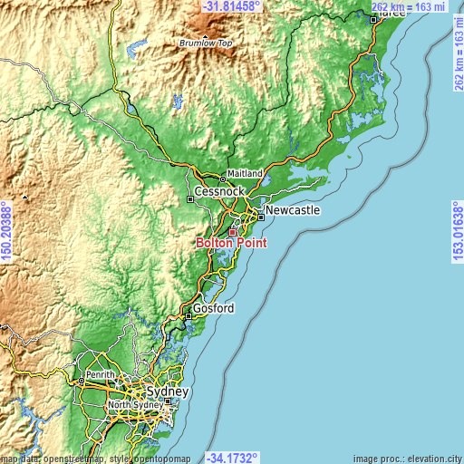 Topographic map of Bolton Point