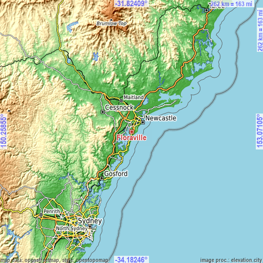 Topographic map of Floraville