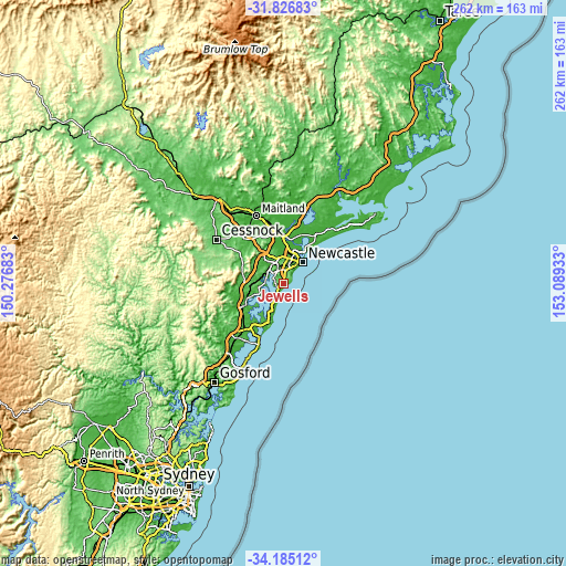 Topographic map of Jewells