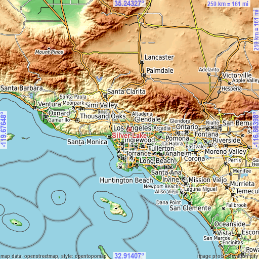 Topographic map of Silver Lake