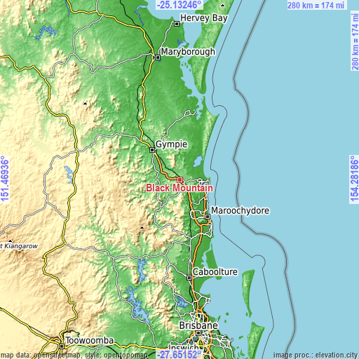 Topographic map of Black Mountain