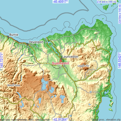 Topographic map of Summerhill