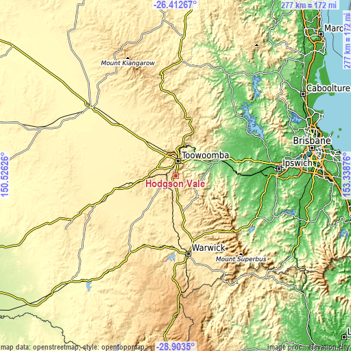 Topographic map of Hodgson Vale