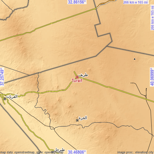 Topographic map of Turaif