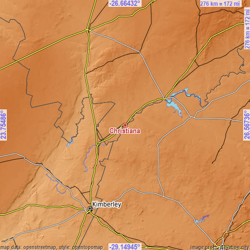 Topographic map of Christiana