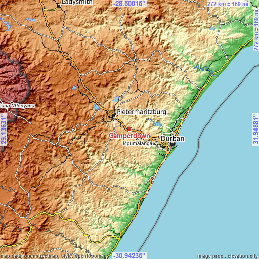 Topographic map of Camperdown