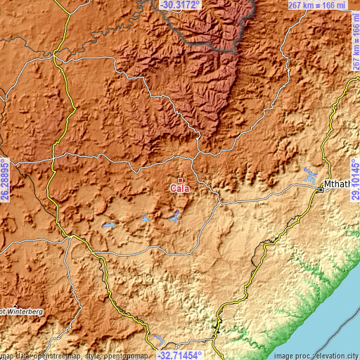 Topographic map of Cala