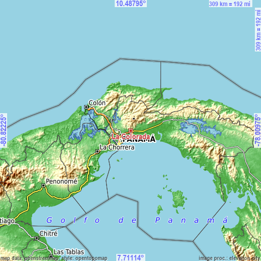 Topographic map of La Colorada