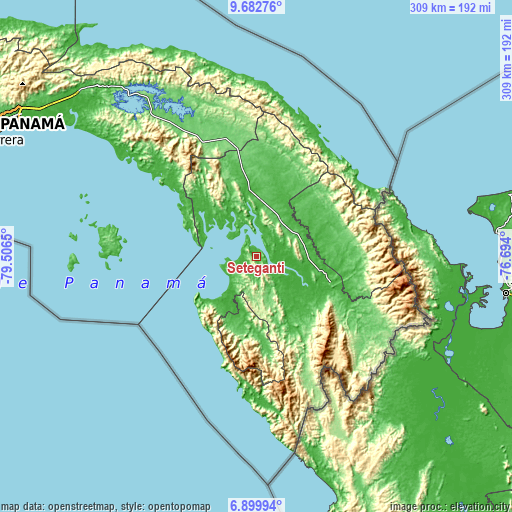 Topographic map of Setegantí
