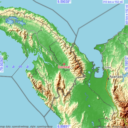 Topographic map of Corozal