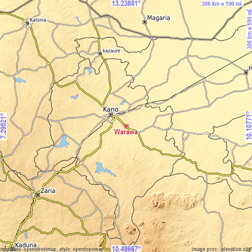 Topographic map of Warawa