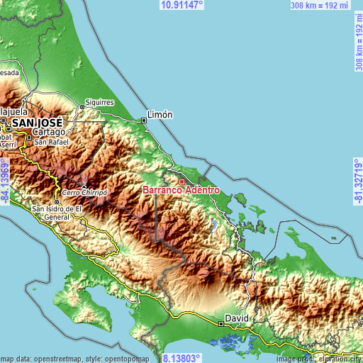 Topographic map of Barranco Adentro
