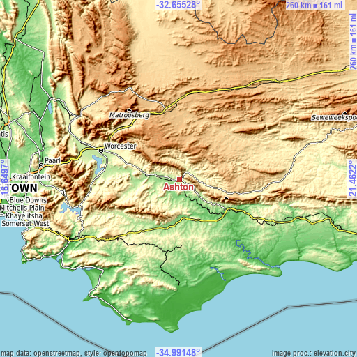 Topographic map of Ashton