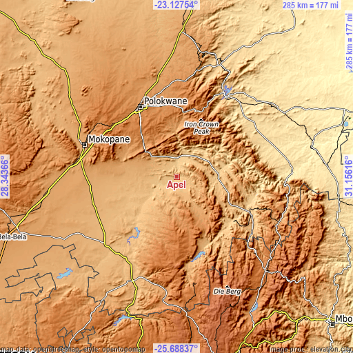 Topographic map of Apel