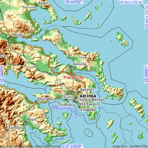 Topographic map of Pláka Dílesi