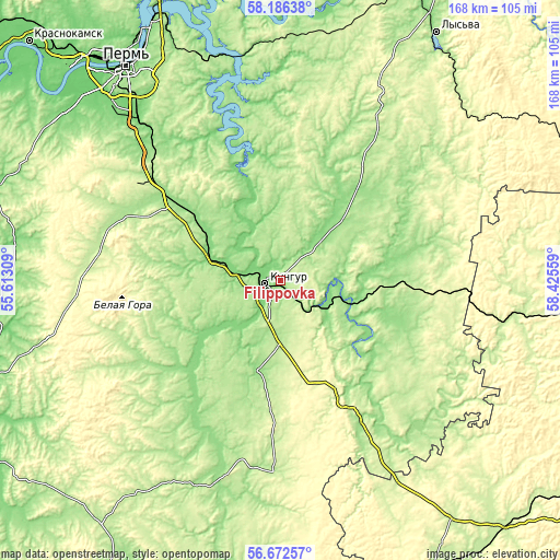 Topographic map of Filippovka