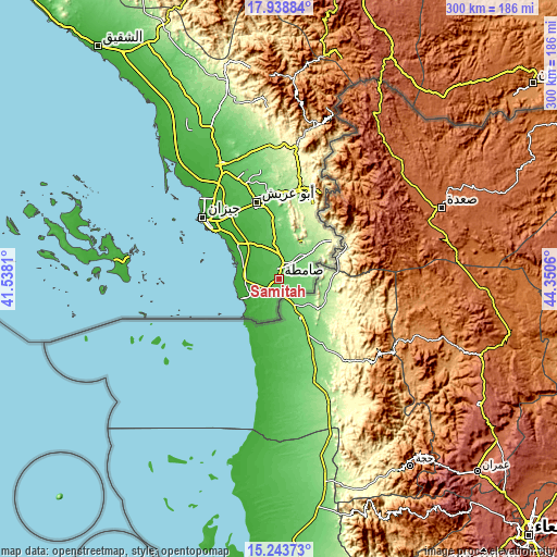 Topographic map of Şāmitah