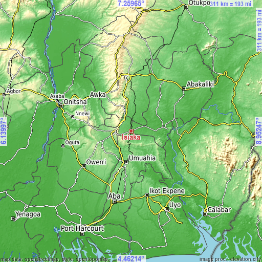 Topographic map of Isiaka