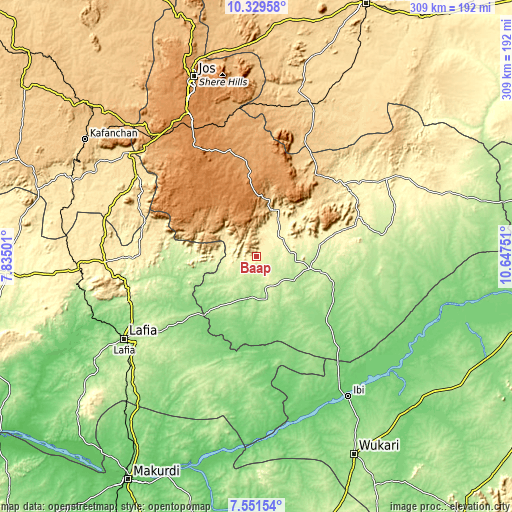 Topographic map of Baap