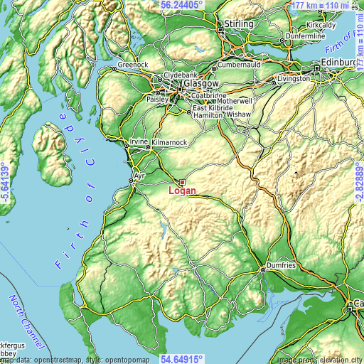 Topographic map of Logan