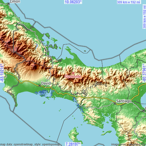 Topographic map of Cuoronte
