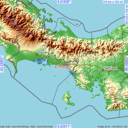 Topographic map of El Porvenir