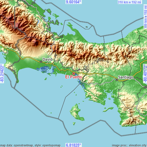 Topographic map of El Puerto