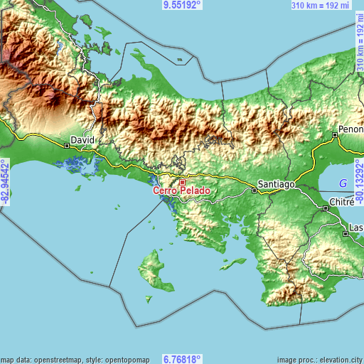 Topographic map of Cerro Pelado