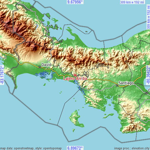Topographic map of Lajero Arriba