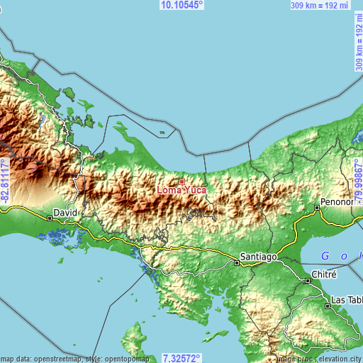 Topographic map of Loma Yuca