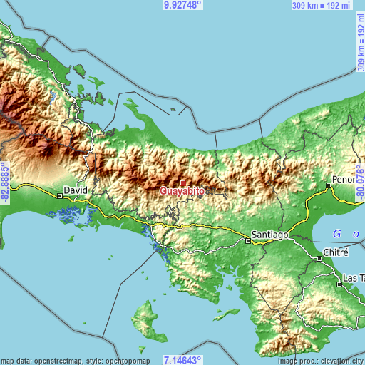 Topographic map of Guayabito