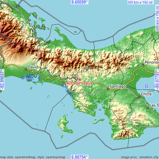 Topographic map of Alto de Jesús