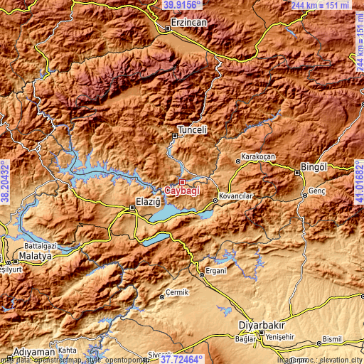 Topographic map of Çaybağı